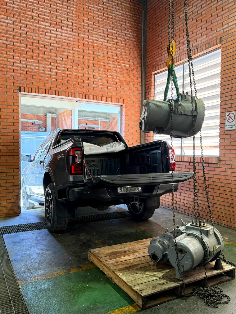 Transporte do compressor, leva e traz